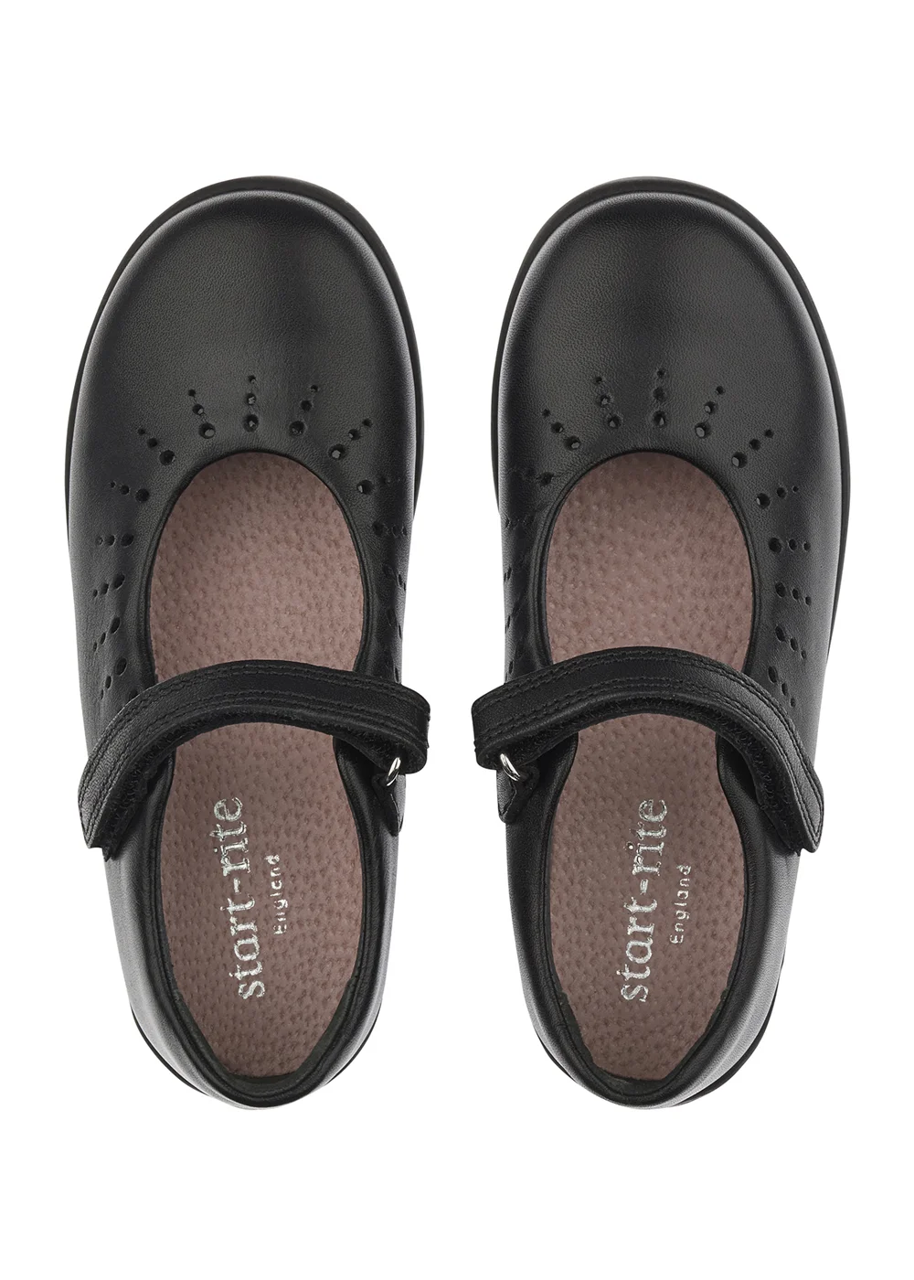 Start-Rite Mary Jane Black Leather Riptape School Shoes - 10.5 F Image 3