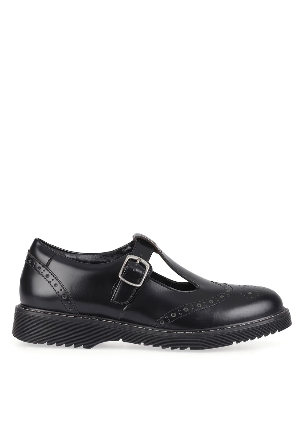 Start-Rite Imagine Black Leather T-Bar School Shoes (Standard Fit) - 31 M Image 1