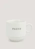 Cream Speckle Pause Mug (9cm x 8.5cm) Image 1