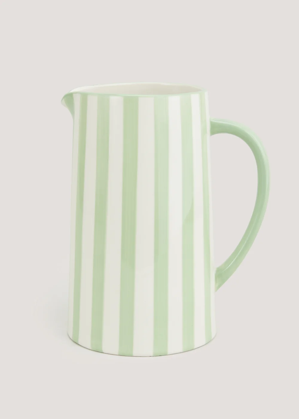 Cream & Green Stripe Jug (21cm x 10.5cm) Image 1