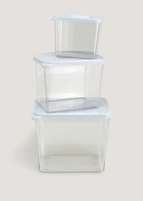 3 Pack Grey Storage Boxes Image 1