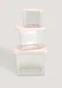 3 Pack Pink Storage Boxes Image 1