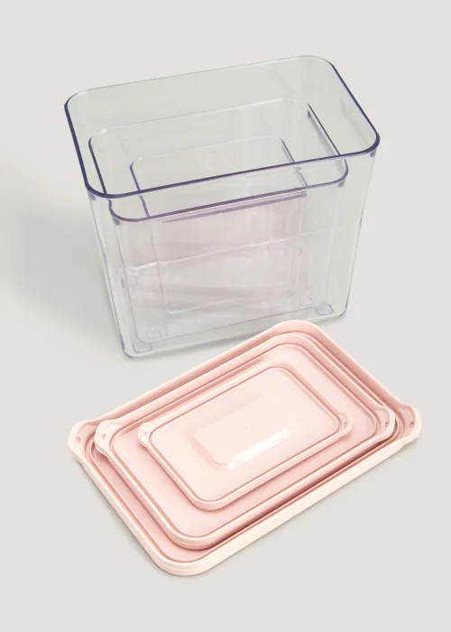 3 Pack Pink Storage Boxes Image 2