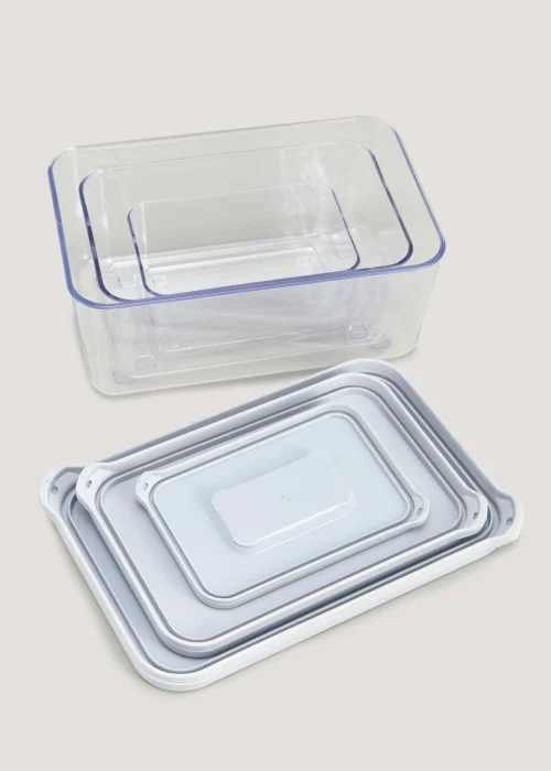 3 Pack Grey Food Storage Boxes Image 2