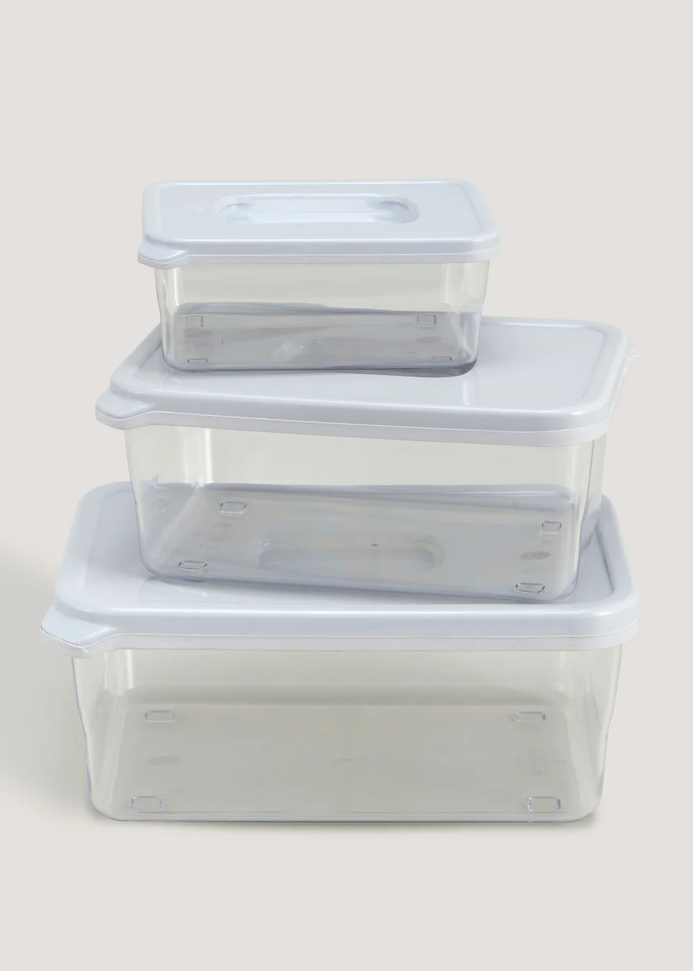 3 Pack Grey Food Storage Boxes Image 1