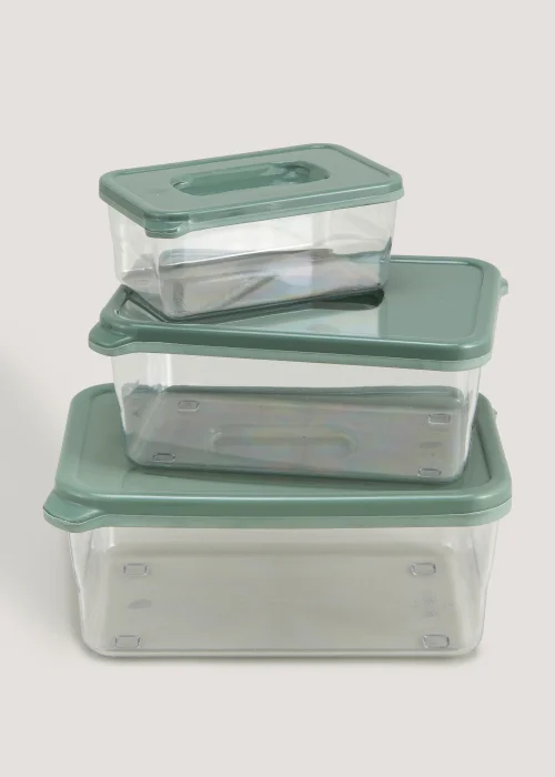 3 Pack Green Food Storage Boxes Image 1