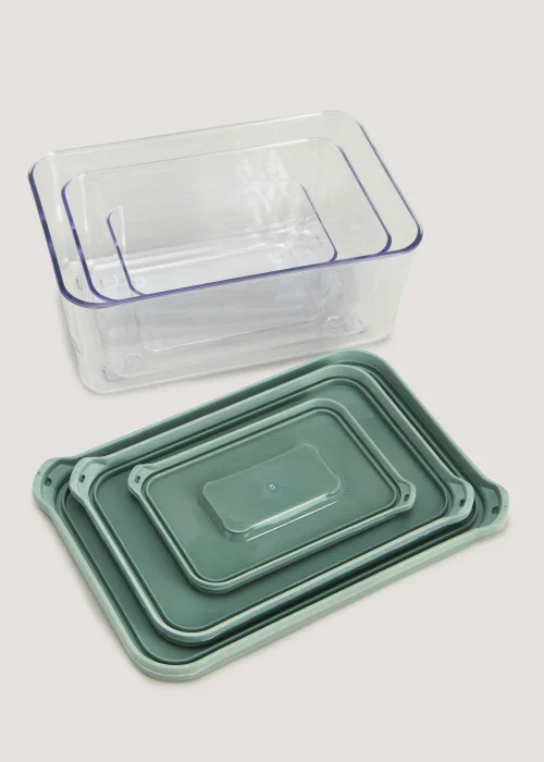 3 Pack Green Food Storage Boxes Image 2