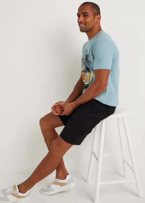 Black Cargo Shorts - 30 Image 3