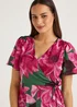 Et Vous Green Floral Satin Wrap Dress - 8 Image 6