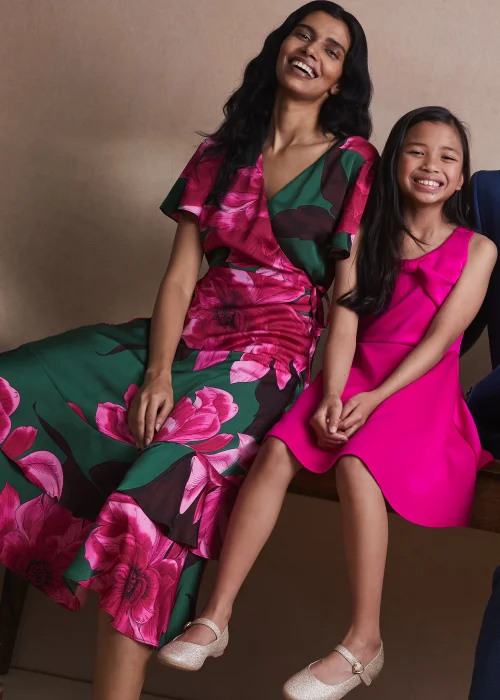 Et Vous Green Floral Satin Wrap Dress - 8 Image 3