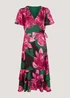 Et Vous Green Floral Satin Wrap Dress - 8 Image 4