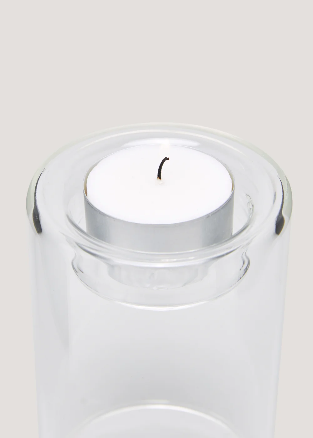 Clear Small Glass Candle Holder (10cm x 7cm) Image 2
