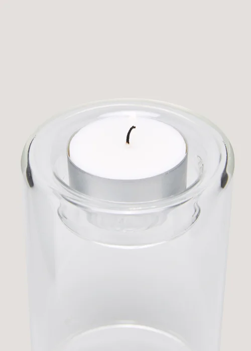 Clear Small Glass Candle Holder (10cm x 7cm) Image 2