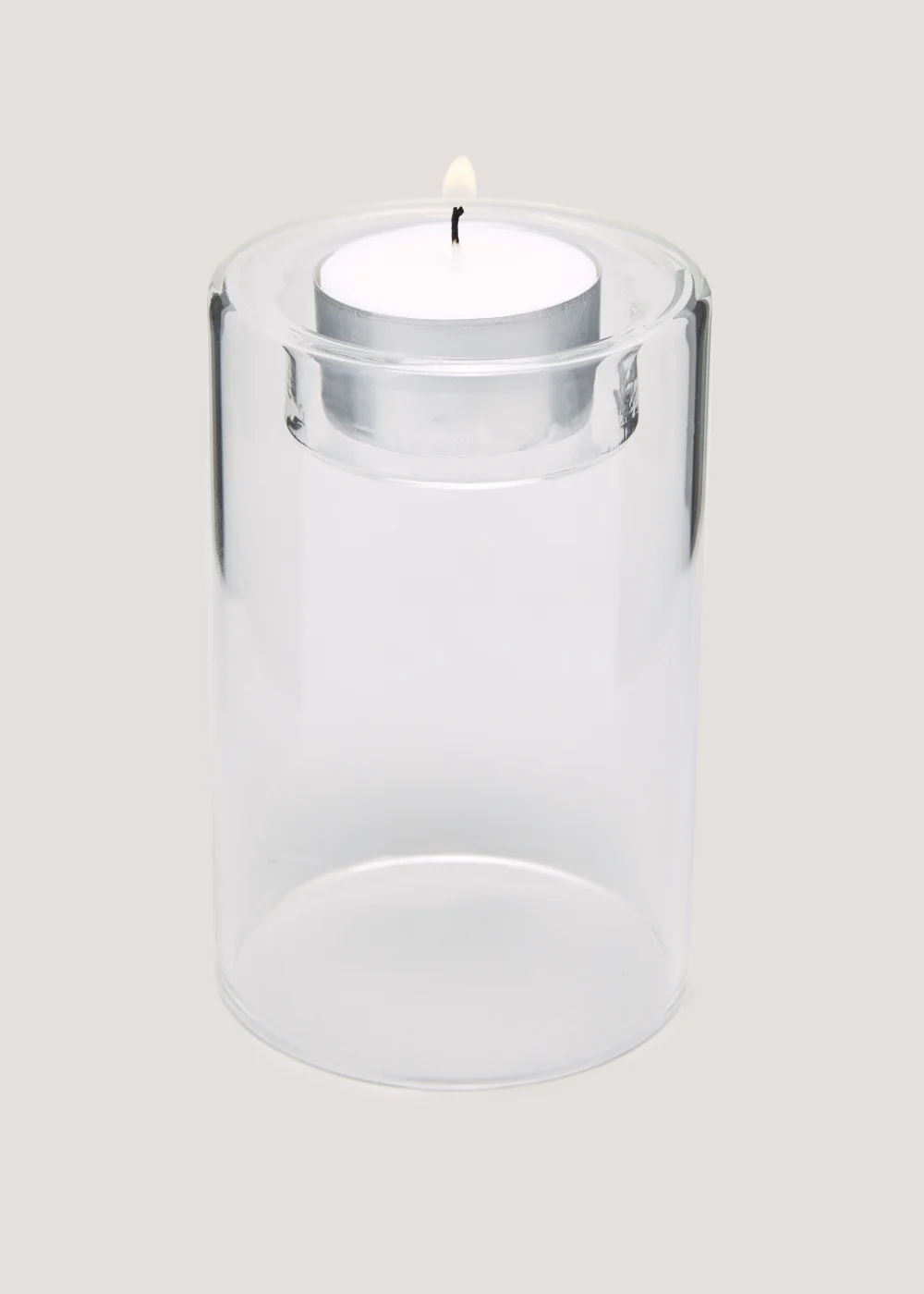 Clear Small Glass Candle Holder (10cm x 7cm) Image 1