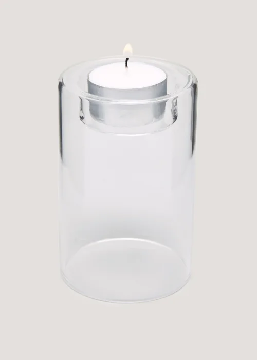 Clear Small Glass Candle Holder (10cm x 7cm) Image 1