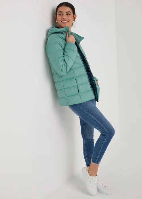 Green Short Padded Coat - 8 Image 5