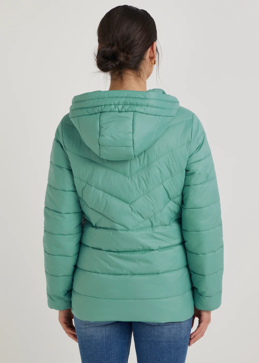 Green Short Padded Coat - 8 Image 4