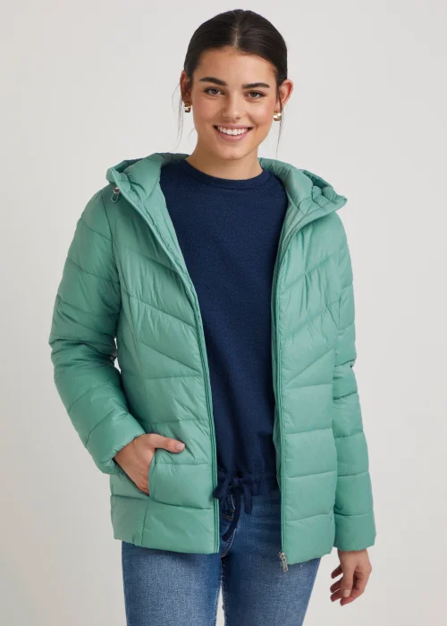 Green Short Padded Coat - 8 Image 1