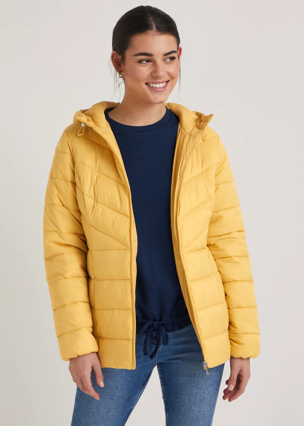 Mustard Short Padded Coat - 8 Image 1
