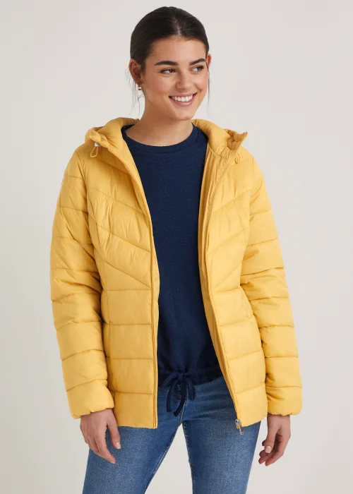 Mustard Short Padded Coat - 8 Image 1