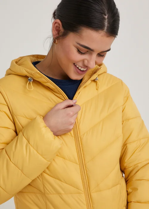 Mustard Short Padded Coat - 8 Image 3