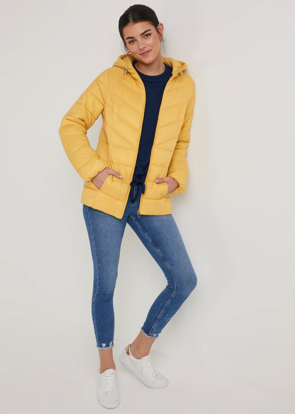 Mustard Short Padded Coat - 8 Image 2