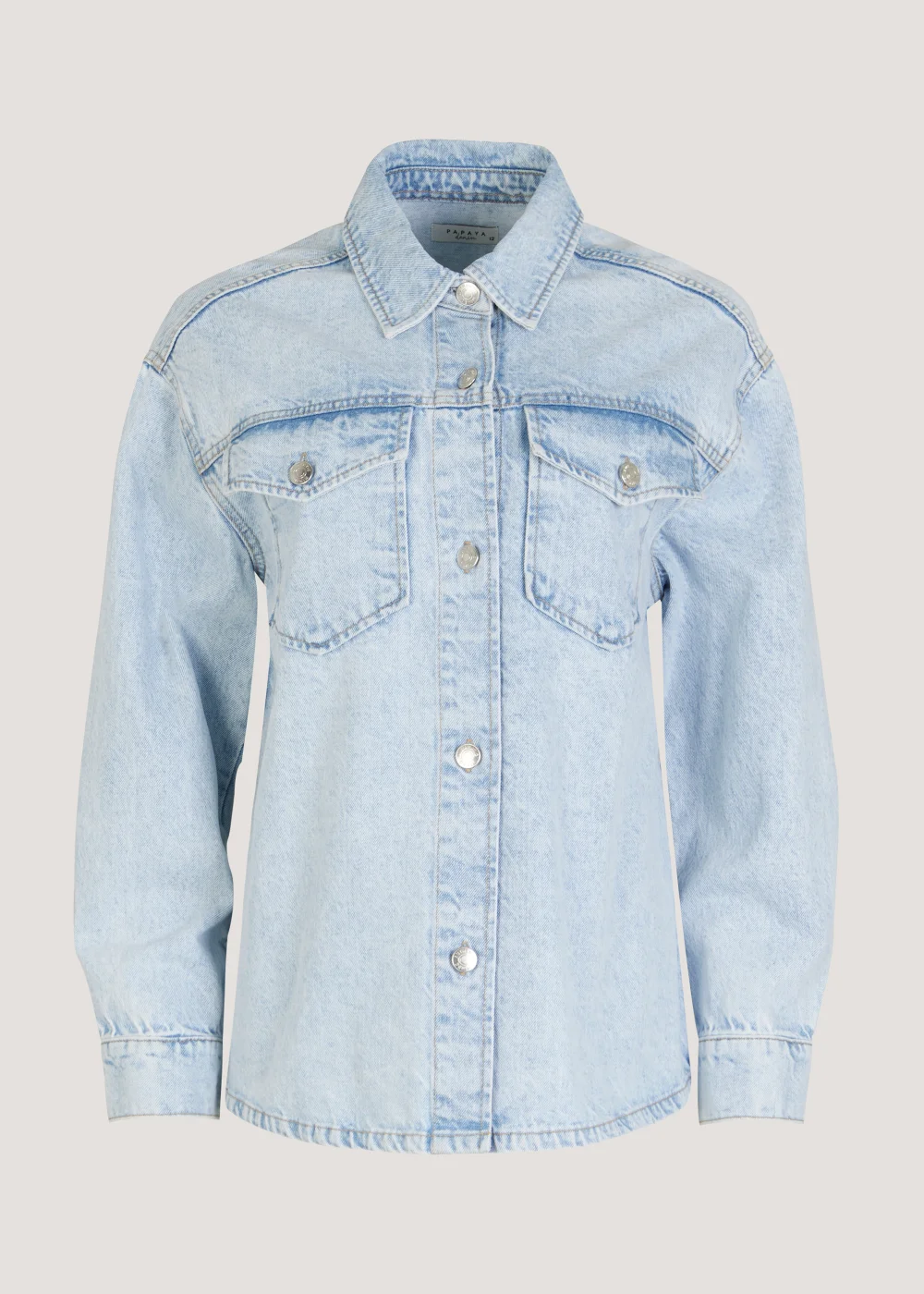 Light Wash Denim Shacket - 8 Image 2