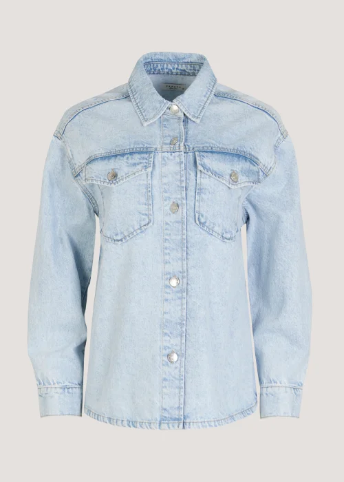 Light Wash Denim Shacket - 8 Image 2