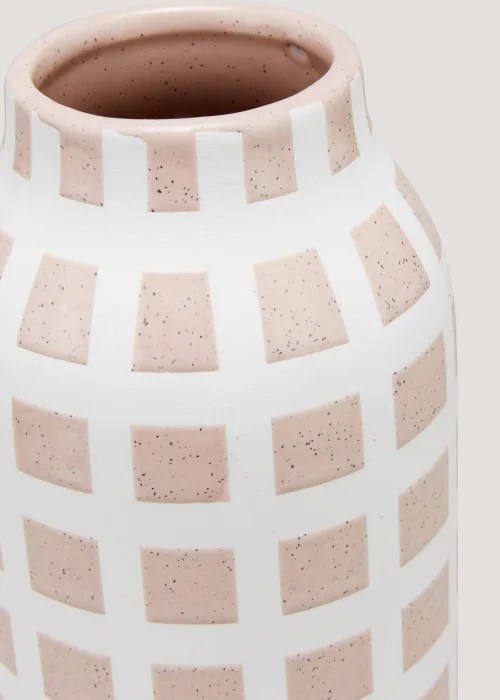 Check Embossed Vase (30cm x 11cm) Image 2