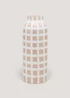Check Embossed Vase (30cm x 11cm) Image 1