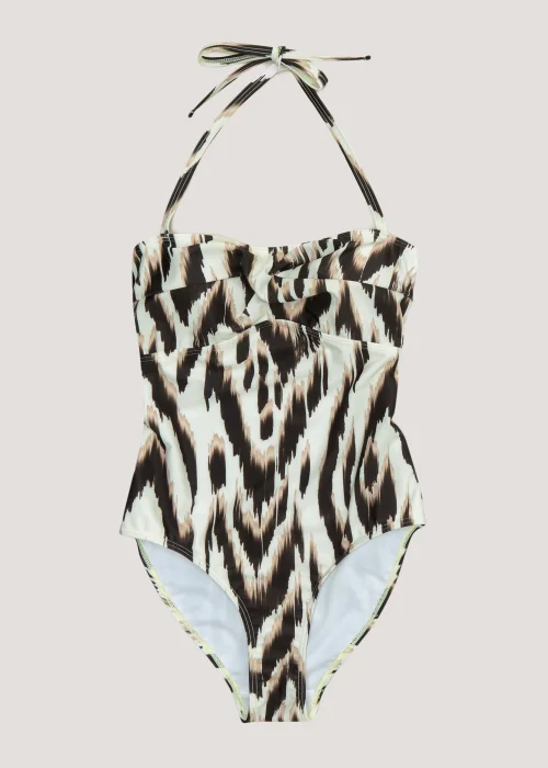 Brown Animal Print Swimsuit - Size 8 Image 4