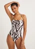 Brown Animal Print Swimsuit - Size 8 Image 1
