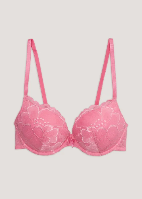 Pink Floral Super Enhance Bra - 32A Image 4