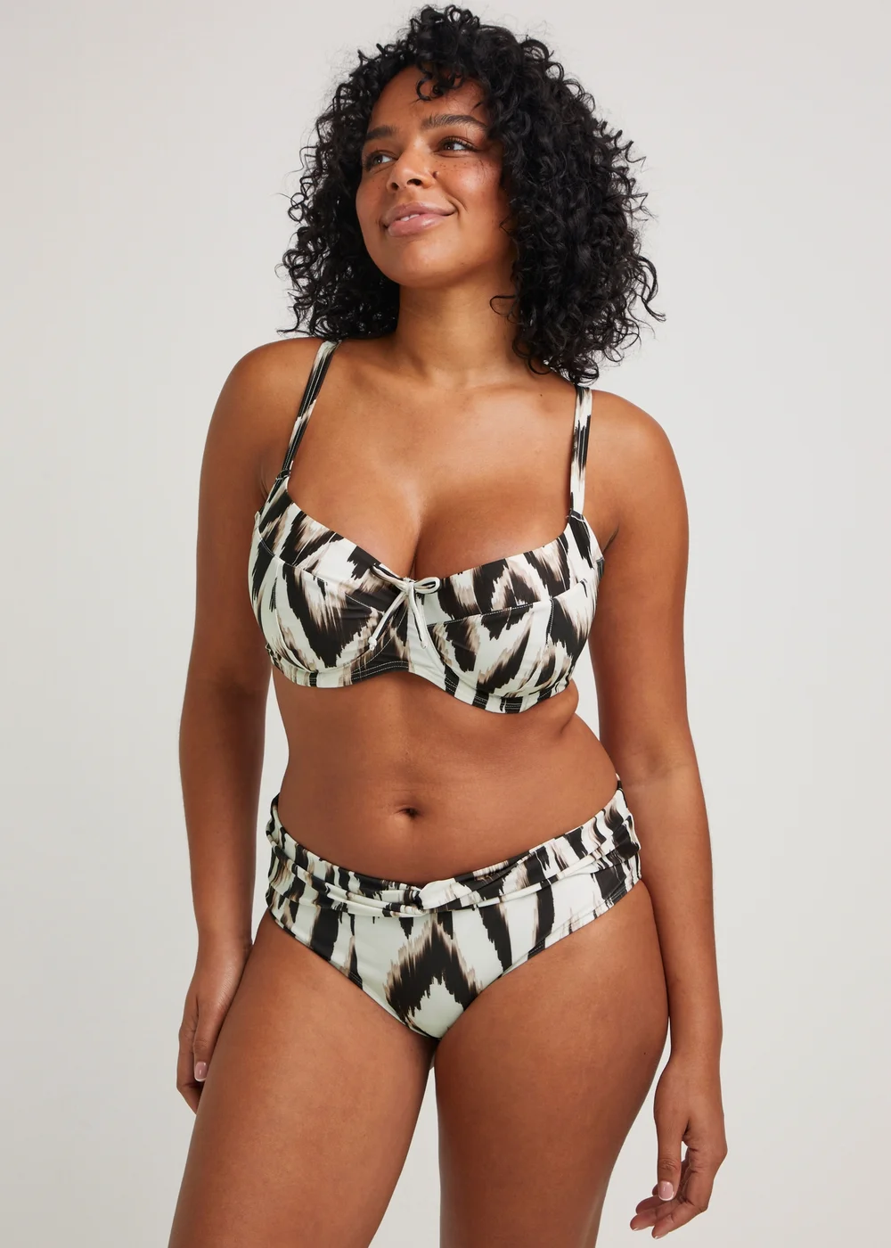 Brown Animal Print Bikini Bottoms - Size 8 Image 1