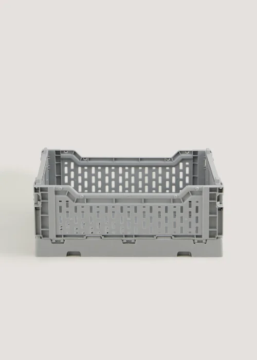 Grey Small Collapsible Storage Basket (10cm x 26.5cm x 17cm) Image 1