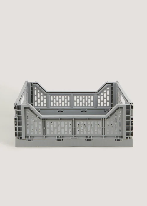 Grey Large Collapsible Storage Basket (14cm x 40cm x 29.5cm) Image 1
