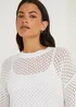 White Open Stitch Jumper - S Image 2