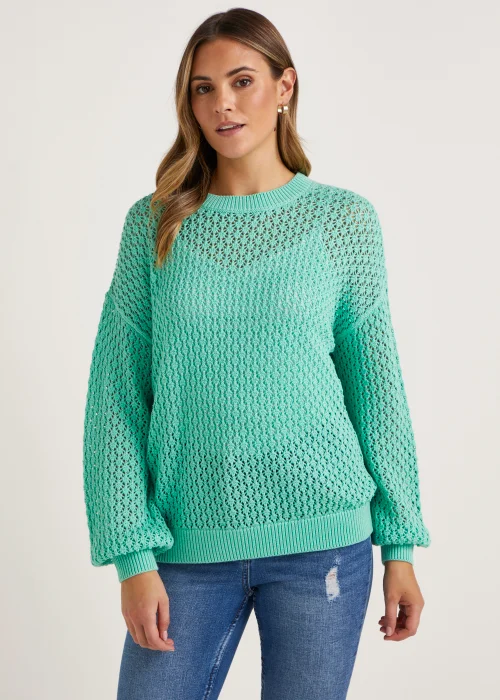 Green Open Stitch Jumper - S Image 1