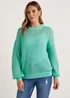 Green Open Stitch Jumper - S Image 1