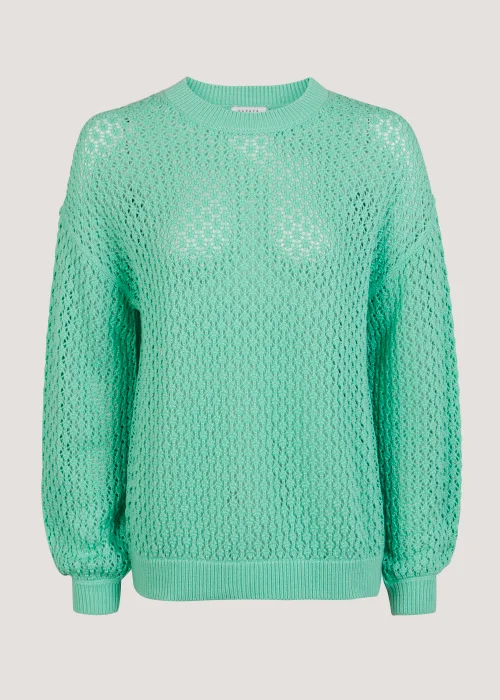 Green Open Stitch Jumper - S Image 2