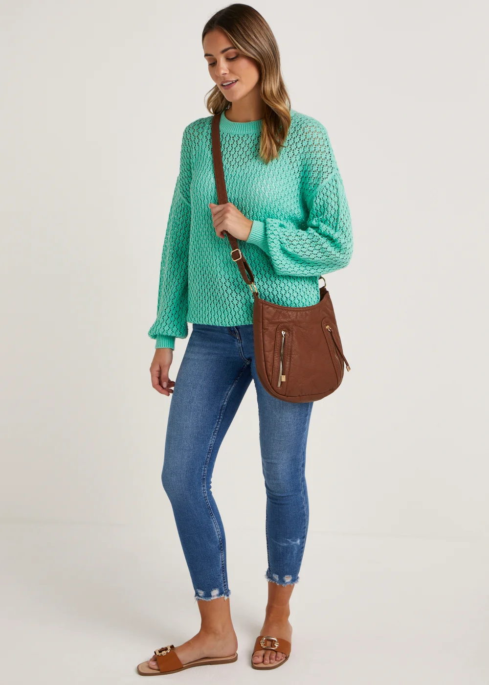 Green Open Stitch Jumper - S Image 3