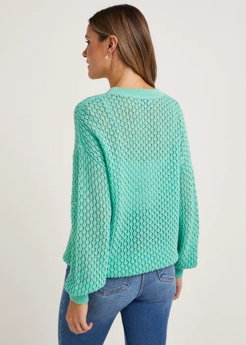 Green Open Stitch Jumper - S Image 4