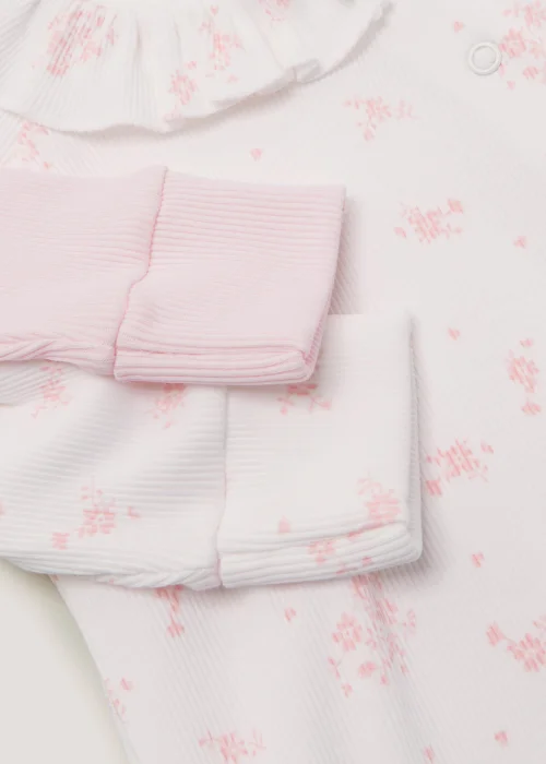 Baby 2 Pack Frill Collar Sleepsuits (Newborn-12mths) - Newborn Image 2