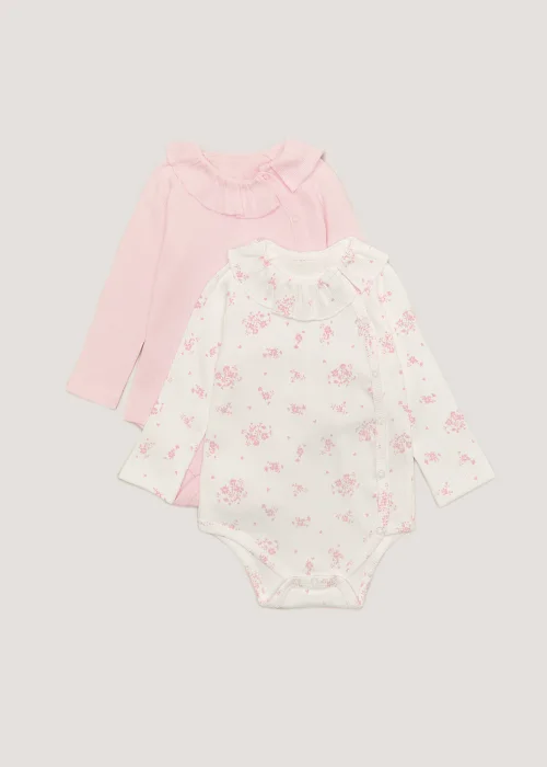 Baby 2 Pack Frill Bodysuits (Tiny Baby-18mths) - 0-3 months Image 1
