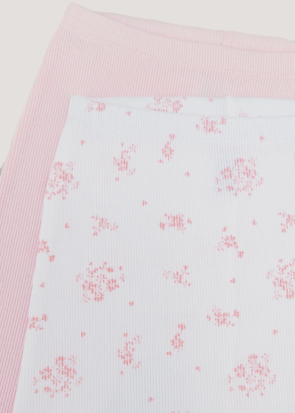 Baby 2 Pack Pink Ribbed Leggings (Tiny Baby-18mths) - 9-12 months Image 2