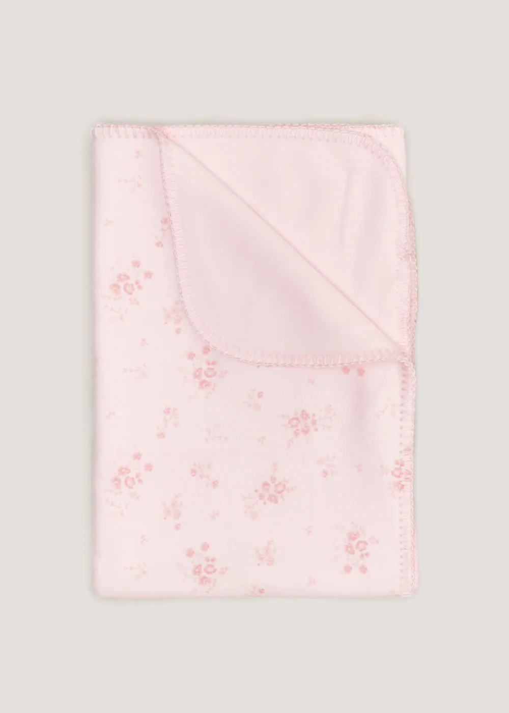 Pink Floral Fleece Baby Blanket (100cm x 75cm) - One Size Image 1