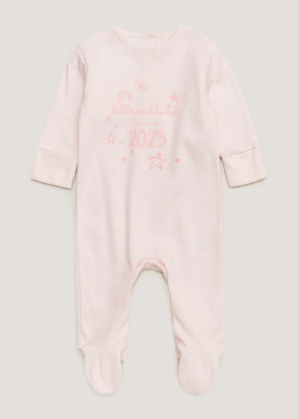 Baby Pink Born in 2023 Sleepsuit (Tiny Baby-18mths) - Tiny Baby Image 1