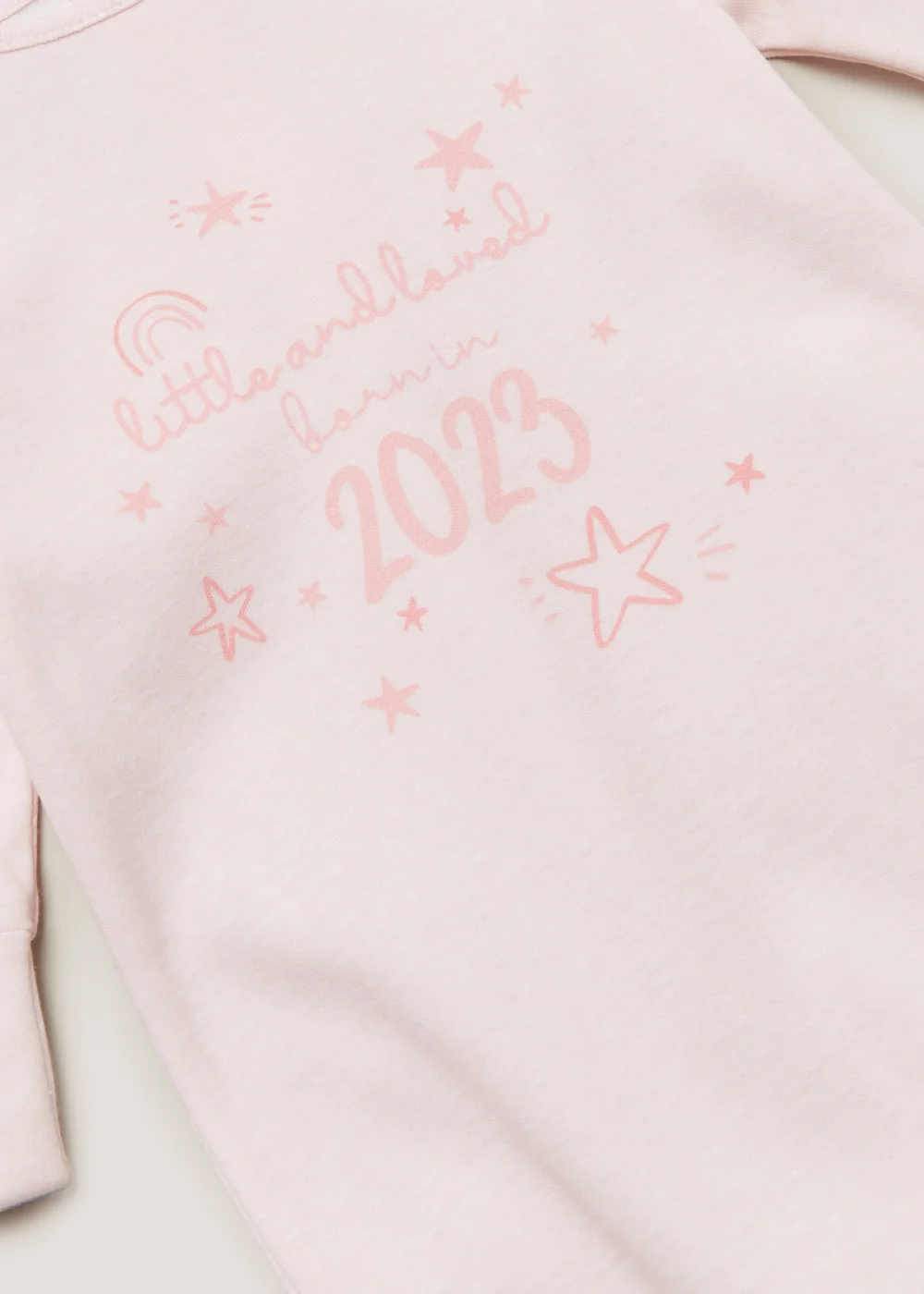 Baby Pink Born in 2023 Sleepsuit (Tiny Baby-18mths) - Tiny Baby Image 2