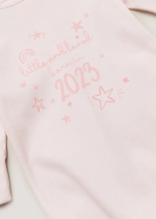 Baby Pink Born in 2023 Sleepsuit (Tiny Baby-18mths) - Tiny Baby Image 2