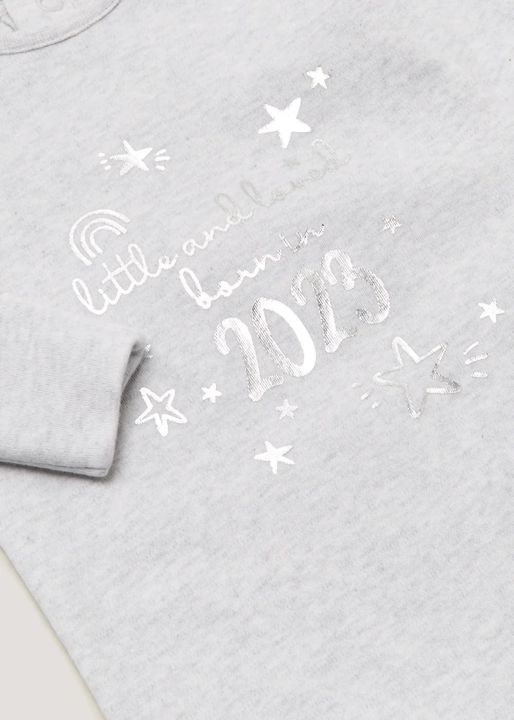 Baby Grey Born in 2023 Sleepsuit (Tiny Baby-18mths) - Tiny Baby Image 2